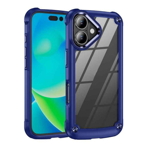 For iPhone 16 Plus TPU + PC Lens Protection Phone Case(Blue)