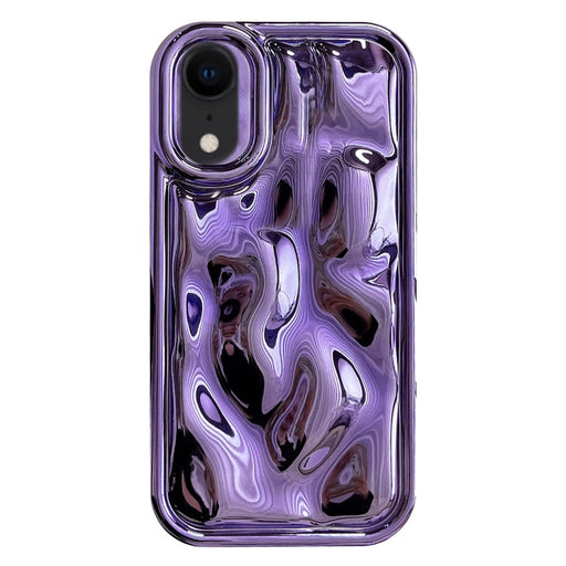 For iPhone XR Electroplating Meteorite Texture TPU Phone Case(Purple) - BaskiFit