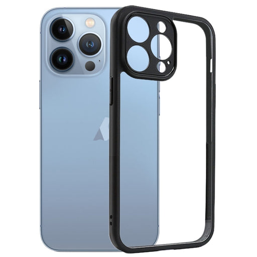 For iPhone 13 Pro Frosted TPU + Transparent PC Phone Case(Black) - BaskiFit