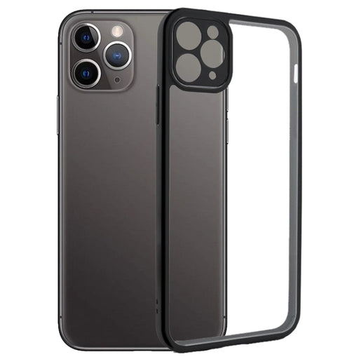 For iPhone 11 Pro Frosted TPU + Transparent PC Phone Case(Black) - BaskiFit