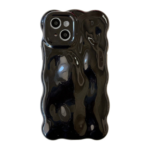 For iPhone 13 Wave Bubbles TPU Phone Case(Pearlescent Black) - BaskiFit