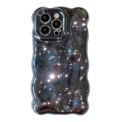 For iPhone 13 Pro Wave Bubbles TPU Phone Case(Painted Blue) - BaskiFit