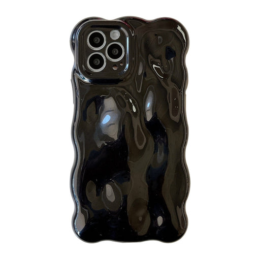 For iPhone 12 Pro Wave Bubbles TPU Phone Case(Pearlescent Black) - BaskiFit