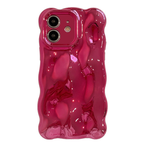 For iPhone 11 Wave Bubbles TPU Phone Case(Painted Rose Red) - BaskiFit