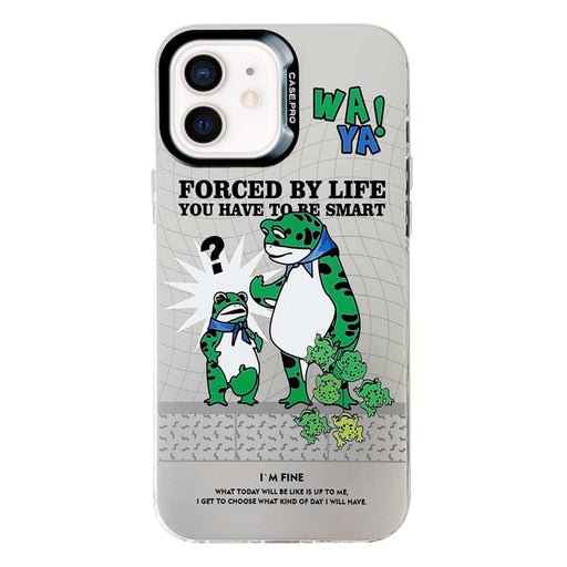 For iPhone 11 Electroplated Silver Series PC Protective Phone Case(Frog) - BaskiFit