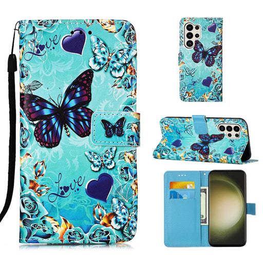 Colored Drawing Pattern Plain Weave Leather Phone Case