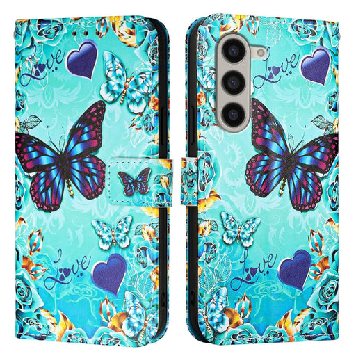 Colored Drawing Pattern Plain Weave Leather Phone Case