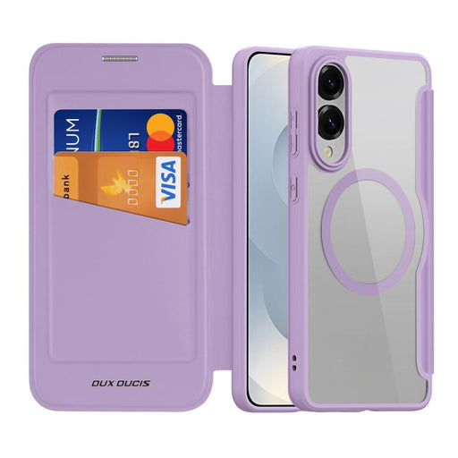For Samsung Galaxy S25 Edge 5G DUX DUCIS Skin X Pro Series Magsafe PC + TPU Phone Leather Case(Purple)