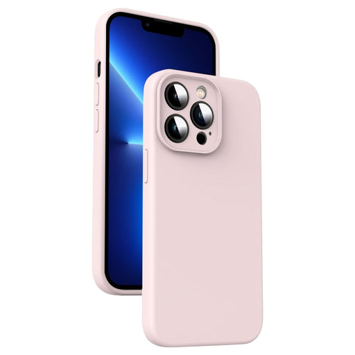 For iPhone 13 Pro Microfiber Liquid Silicone Shockproof Phone Case(Pink) - BaskiFit