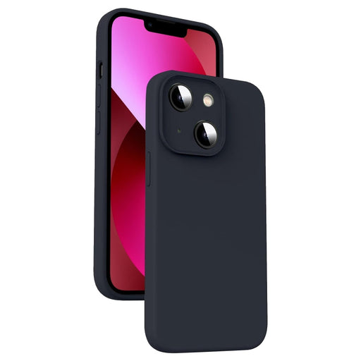 For iPhone 13 Microfiber Liquid Silicone Shockproof Phone Case(Black) - BaskiFit