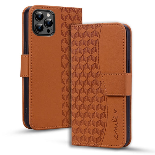 For iPhone 11 Pro Max Business Diamond Buckle Leather Phone Case with Lanyard(Brown) - BaskiFit