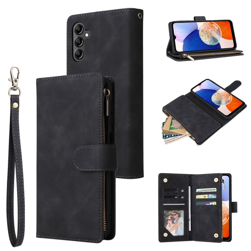 Multifunctional Frosted Zipper Wallet Leather Phone Case