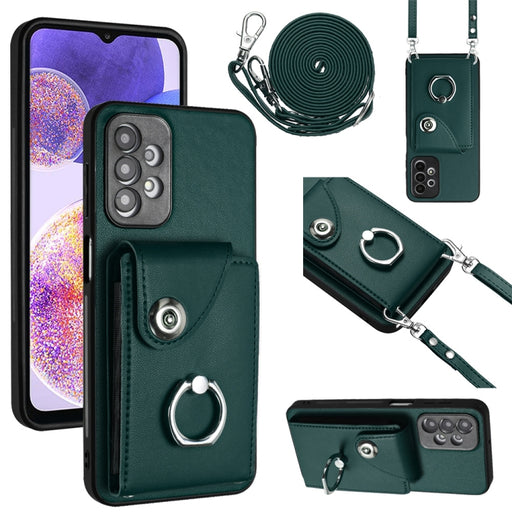 Organ Card Bag Ring Holder Phone Case with Long Lanyard, For Samsung Galaxy A13 4G, For Samsung Galaxy S22 Ultra 5G, For Samsung Galaxy S22+ 5G, For Samsung Galaxy S22 5G, For Samsung Galaxy S21 FE 5G, For Samsung Galaxy A52 5G, For Samsung Galaxy A12