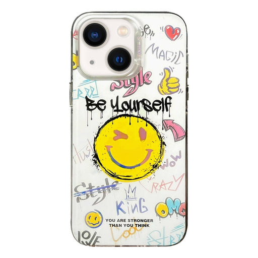 For iPhone 13 Colorful Pattern TPU + PC Phone Case(Smile) - BaskiFit