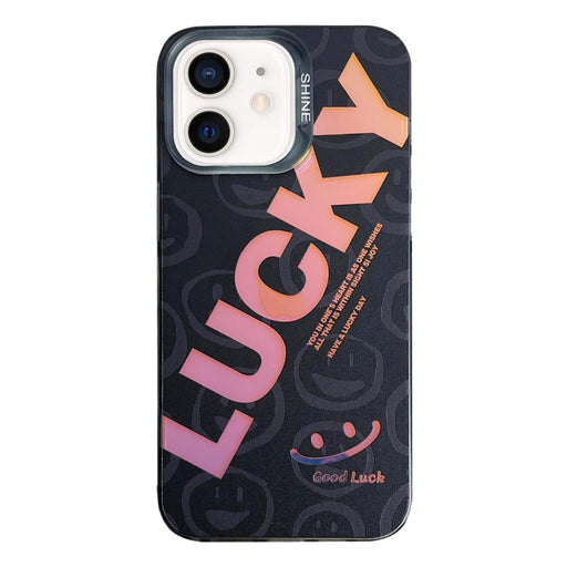 For iPhone 12 Colorful Pattern TPU + PC Phone Case(LUCKY) - BaskiFit