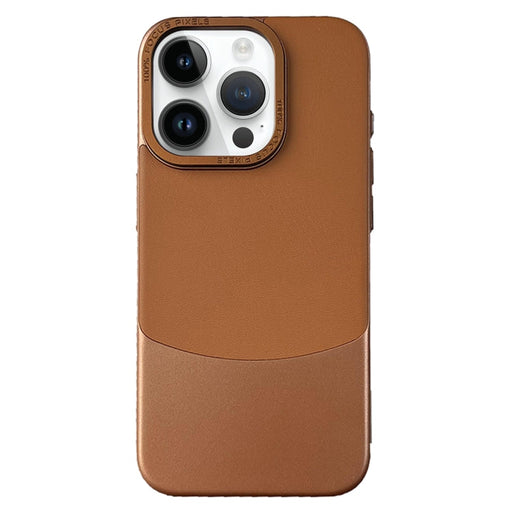 For iPhone 13 Pro Napa Texture PC + Leather Phone Case(Brown) - BaskiFit