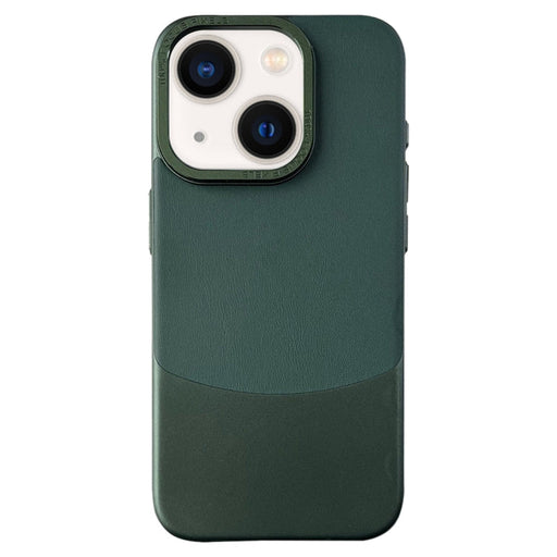 For iPhone 13 Napa Texture PC + Leather Phone Case(Dark Green) - BaskiFit