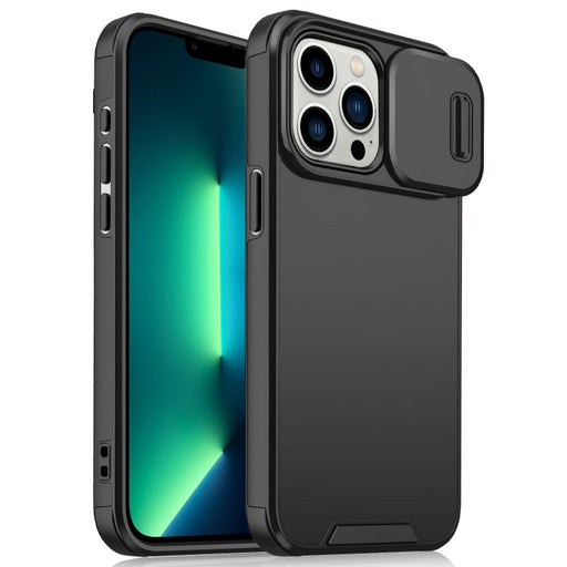 For iPhone 13 Pro Sliding Camshield TPU + PC Phone Case(Black) - BaskiFit