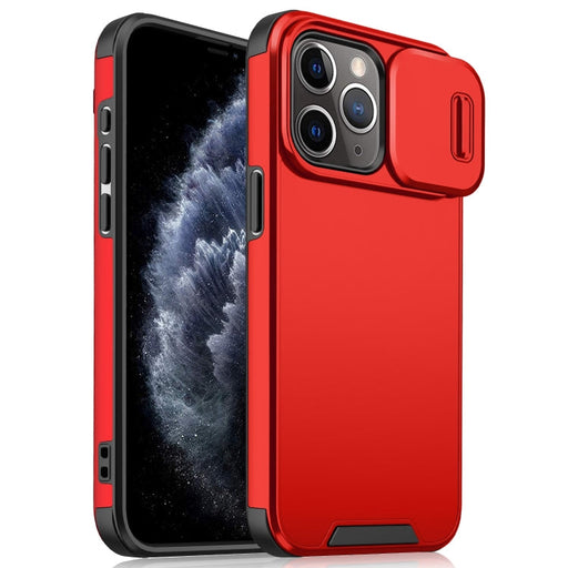 For iPhone 11 Pro Sliding Camshield TPU + PC Phone Case(Red) - BaskiFit