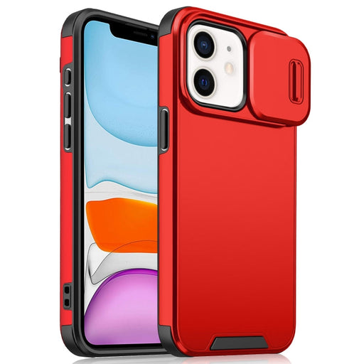 For iPhone 11 Sliding Camshield TPU + PC Phone Case(Red) - BaskiFit