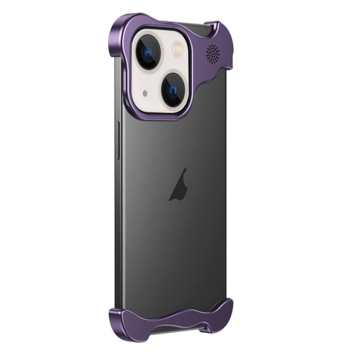 For iPhone 13 Aromatherapy Alloy Frameless Phone Case(Purple) - BaskiFit