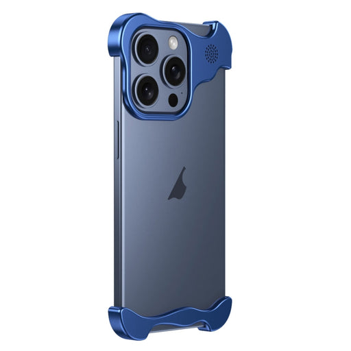 For iPhone 13 Pro Aromatherapy Alloy Frameless Phone Case(Blue) - BaskiFit