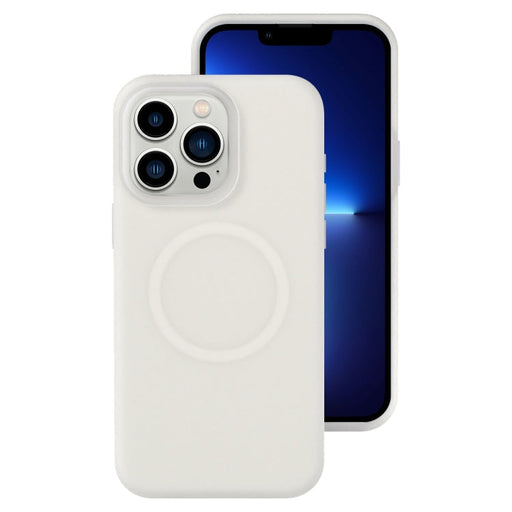For iPhone 13 Pro Jelly Liquid Silicone MagSafe Magnetic Phone Case(White) - BaskiFit