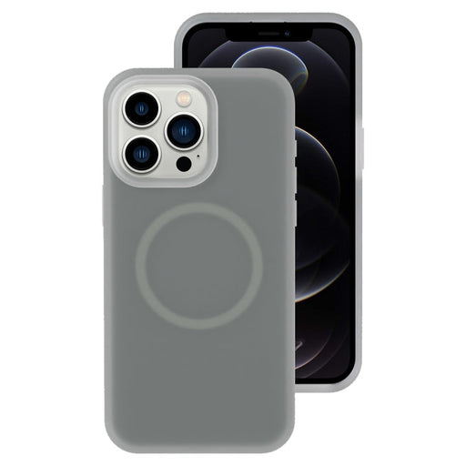For iPhone 12 Pro Jelly Liquid Silicone MagSafe Magnetic Phone Case(Grey) - BaskiFit