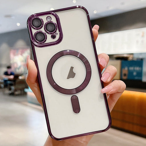 For iPhone 12 Pro Electroplating MagSafe Phone Case(Dark Purple) - BaskiFit