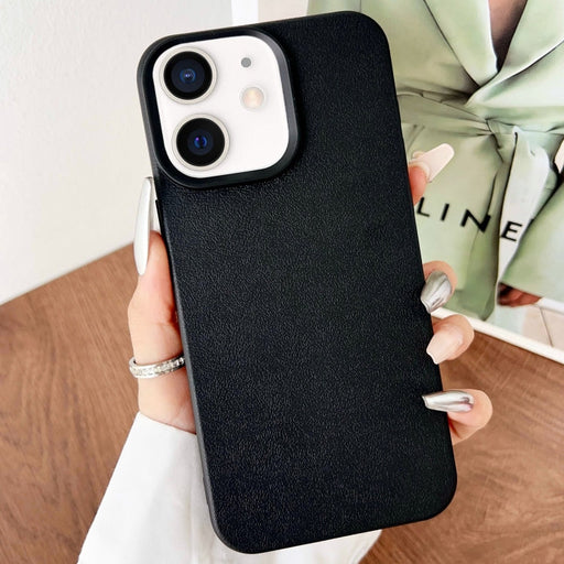 For iPhone 11 Leather Texture TPU Full Coverage Phone Case(Black) - BaskiFit