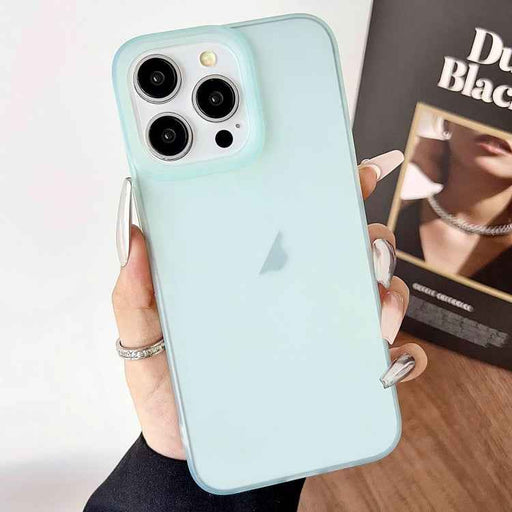 For iPhone 12 Pro Frosted Translucent TPU Full Coverage Phone Case(Light Green)