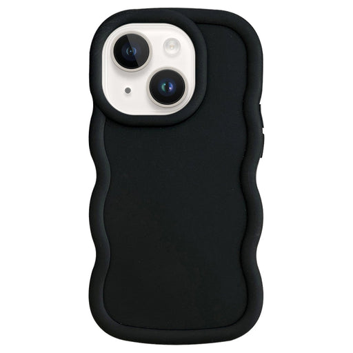 For iPhone 13 Big Wave Puff Shape TPU Phone Case(Black) - BaskiFit