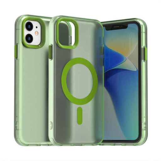 For iPhone 11 Candy Magsafe PC Hybrid TPU Phone Case(Green)