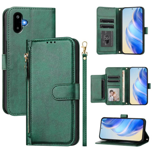 For Samsung Galaxy M06 5G / F06 5G Multi-Card Slots Zipper Wallet Leather Phone Case(Green)
