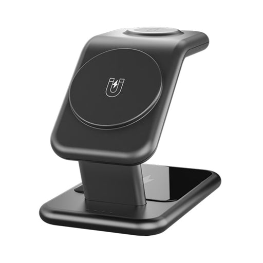 Y10 15W 3 in 1 Magnetic Wireless Charger Stand(Black)
