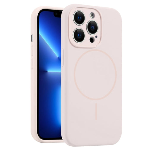 For iPhone 13 Pro Fine Hole Liquid Silicone MagSafe Phone Case(Pink) - BaskiFit