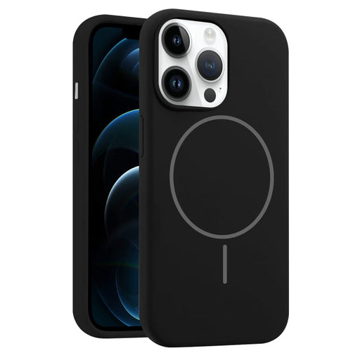 For iPhone 12 Pro Max Liquid Silicone MagSafe Phone Case(Black) - BaskiFit
