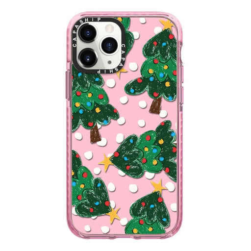 For iPhone 11 Pro Max Simple Illustration Pattern Full Coverage Phone Case(Christmas Tree A) - BaskiFit