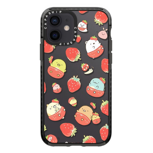 For iPhone 12 mini Simple Illustration Pattern Full Coverage Phone Case(Corner Creature D) - BaskiFit