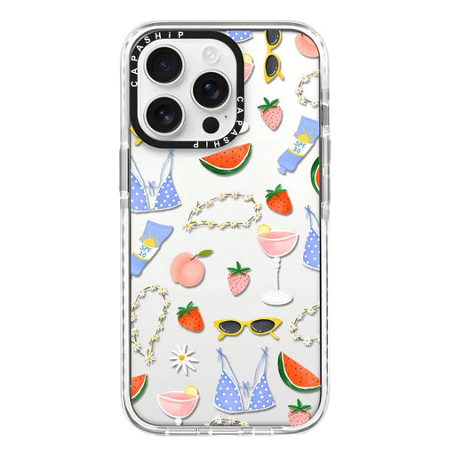 For iPhone 13 Pro Max Simple Illustration Pattern Full Coverage Phone Case(Summer Label B) - BaskiFit