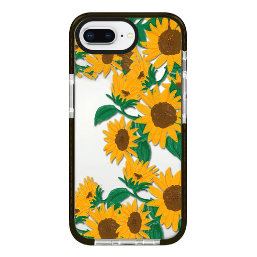 For iPhone 7 Plus / 8 Plus Simple Illustration Pattern Full Coverage Phone Case(Sunflowers B) - BaskiFit