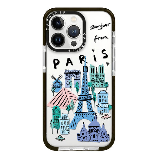 For iPhone 12 Pro Max Simple Illustration Pattern Full Coverage Phone Case(City Landmark B) - BaskiFit