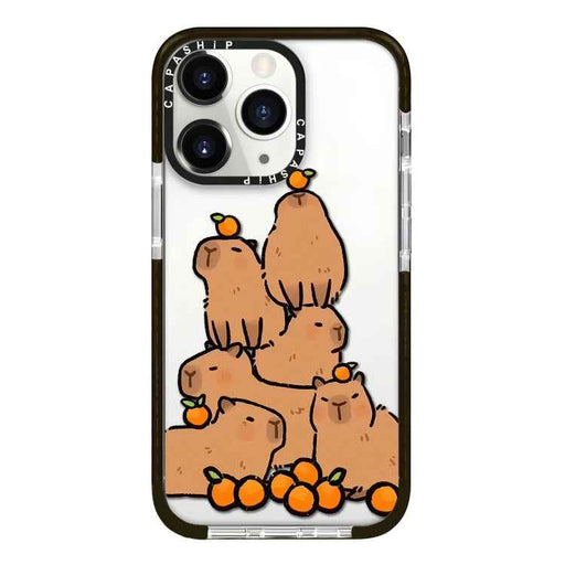 For iPhone 11 Pro Simple Illustration Pattern Full Coverage Phone Case(Capybara A)