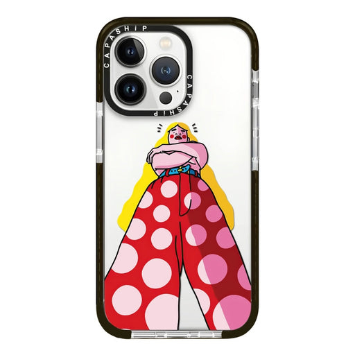 For iPhone 13 Pro Simple Illustration Pattern Full Coverage Phone Case(Personality Girl B) - BaskiFit