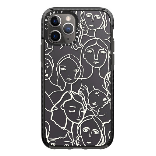 For iPhone 11 Pro Simple Illustration Pattern Full Coverage Phone Case(Simple Girl A) - BaskiFit