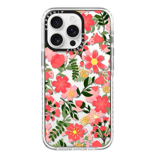 For iPhone 12 Pro Simple Illustration Pattern Full Coverage Phone Case(Fresh Flower B) - BaskiFit