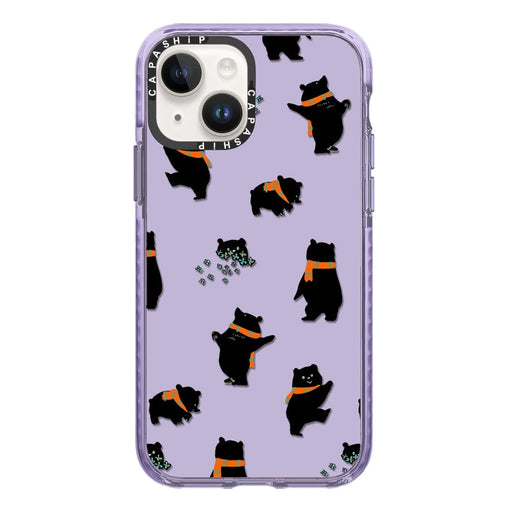 For iPhone 13 mini Simple Illustration Pattern Full Coverage Phone Case(Cute Dog Bear C) - BaskiFit