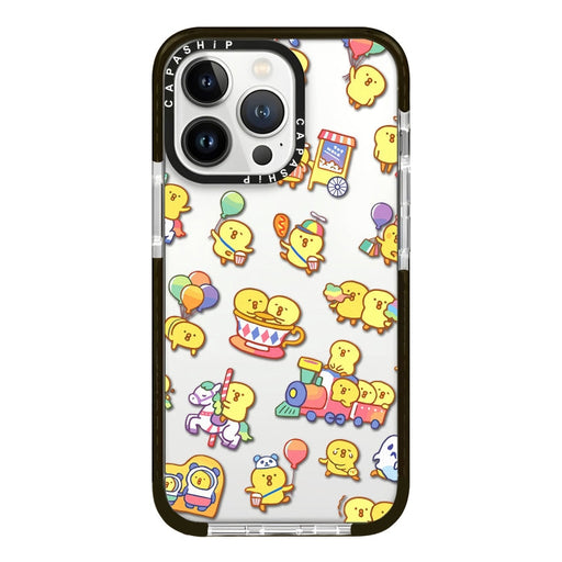 For iPhone 13 Pro Simple Illustration Pattern Full Coverage Phone Case(Duck Holiday B) - BaskiFit
