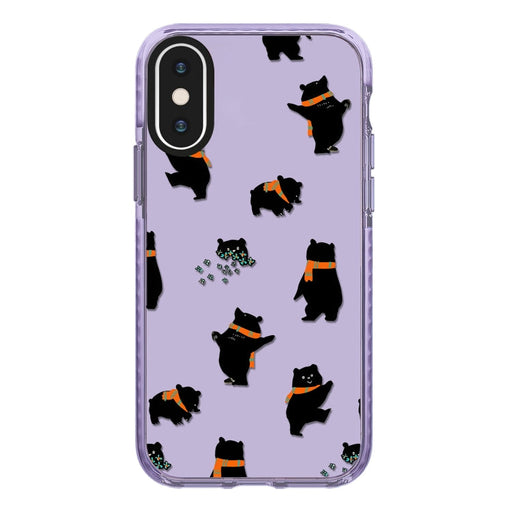 For iPhone XS Max Simple Illustration Pattern Full Coverage Phone Case(Cute Dog Bear C) - BaskiFit