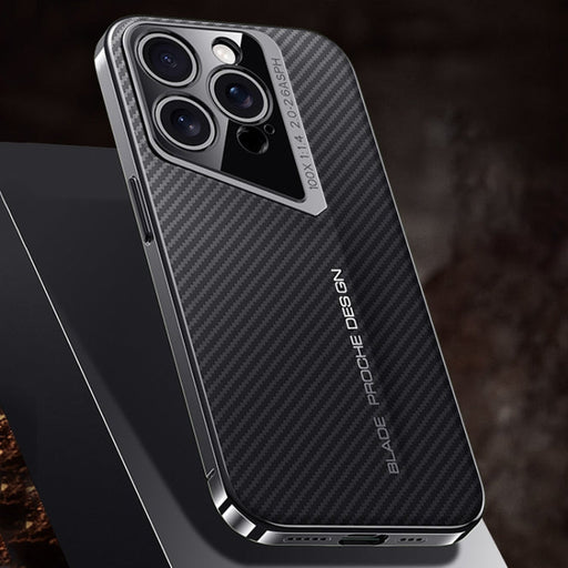 For iPhone 13 Pro Carbon Fiber Texture PC Phone Case(Black) - BaskiFit